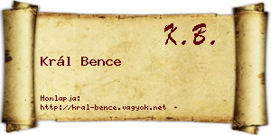 Král Bence névjegykártya